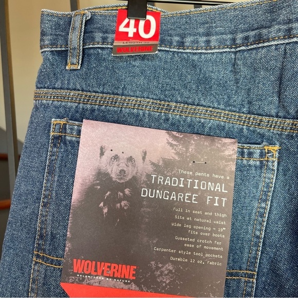 NWT Wolverine denim work pants hammer loop carpenter style 40x 32 - Picture 3 of 8